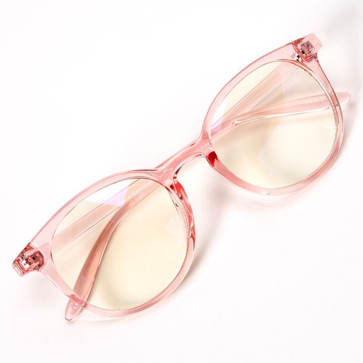 Blue Light glasses - Round frame pink, style 9 - | Fashiongirl