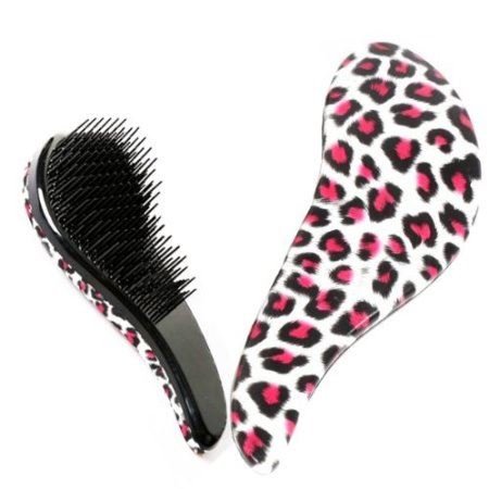 Detangler Hair Brush - Pink Leopard - Hair Styling tool | Fashiongirl