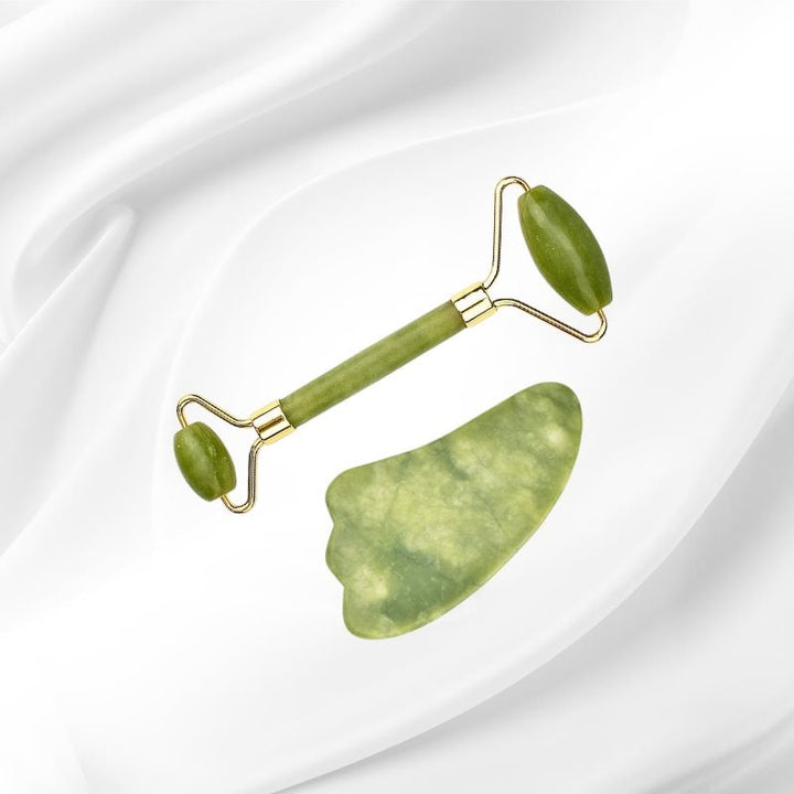 Face Roller Jade Roller + Guasha Stone - | Fashiongirl