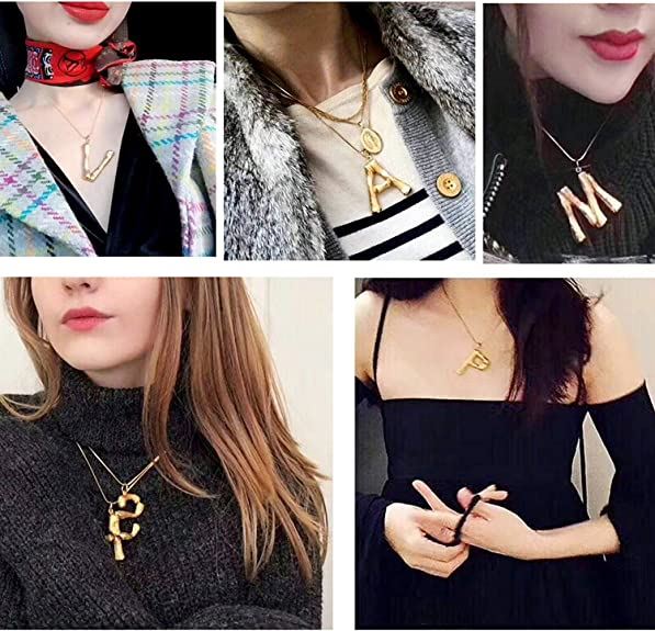 Gold Bamboo Alphabet / Letter Necklace - Z - | Fashiongirl