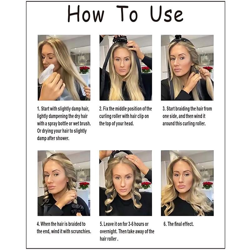 Heatless Hair Curlers - Get beautiful curls without heat - Black - Hair Styling tool | Fashiongirl