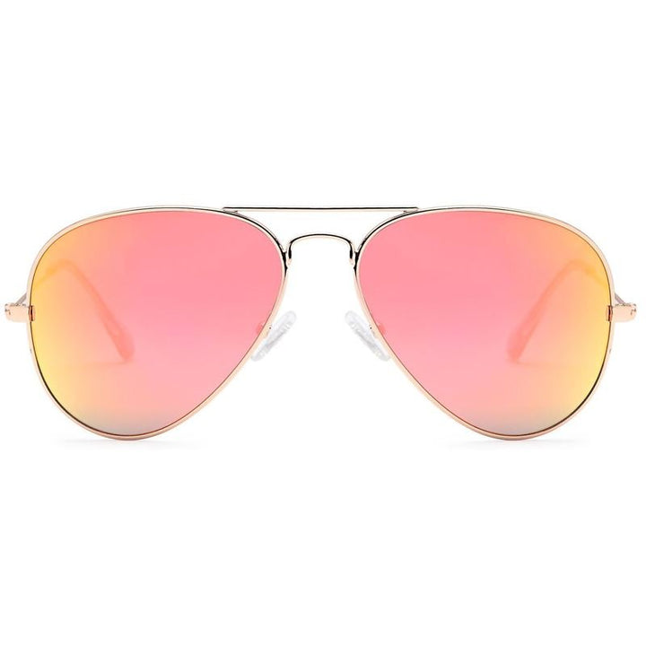 Lux Aviator Pilot Sunglasses - Pink with gold frame - | Fashiongirl