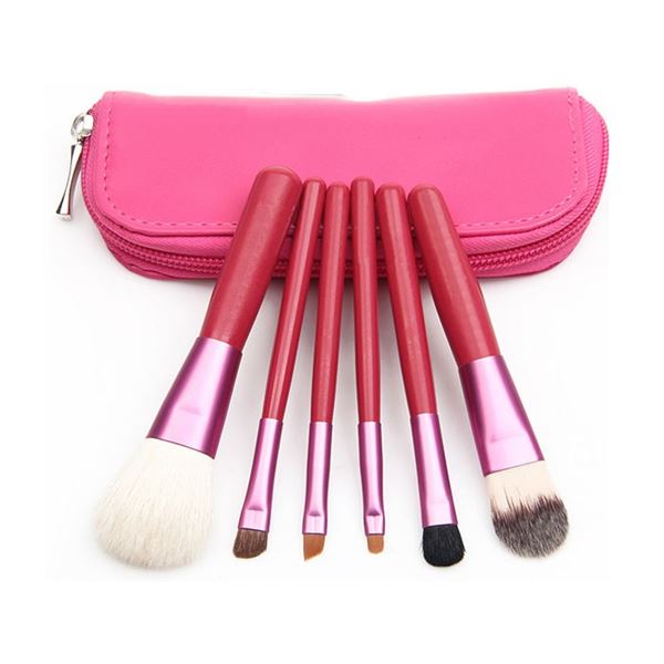 Makeup Brushes - 6 pieces in red - | Fashiongirl