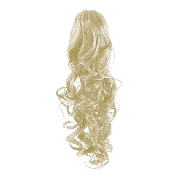 Pony tail fibre extensions Curly platinum Blonde 60# - | Fashiongirl