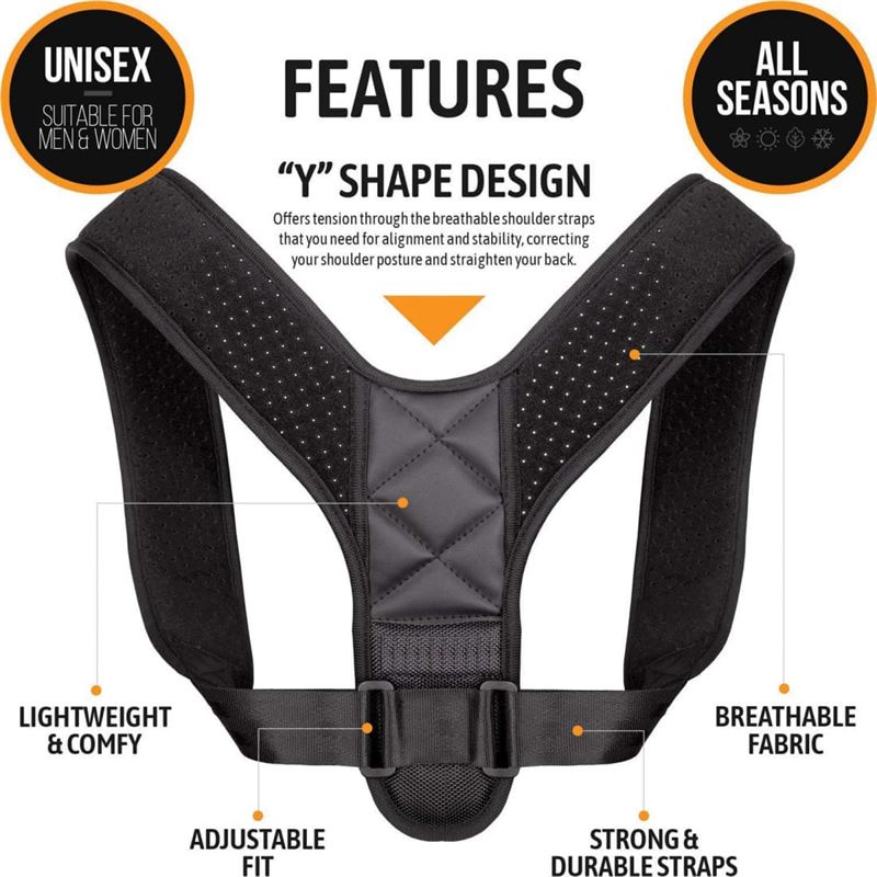 Posture corrector vest for back &amp; shoulder | Posture 2.0 Posture Support , black - Shapewear | Fashiongirl