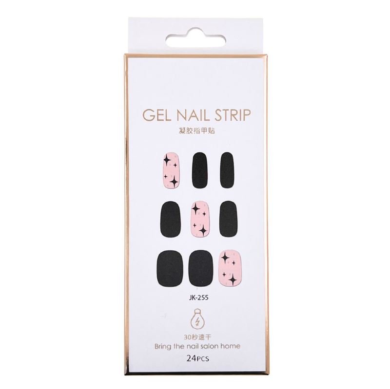 Semi Cured Gel Nail Stickers / Self - adhesive nail polish - Black Star (JK - 255) - | Fashiongirl