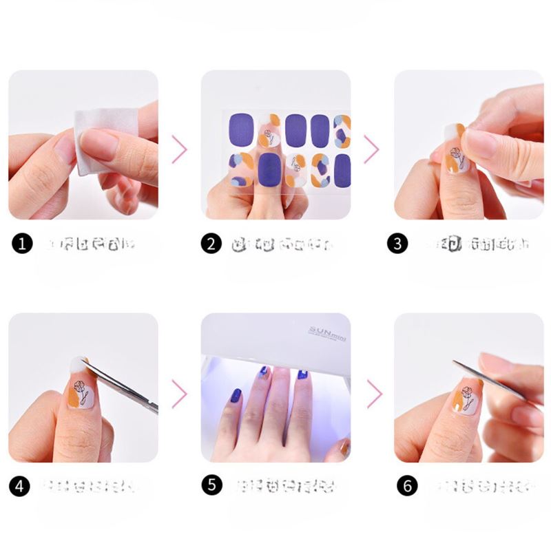 Semi Cured Gel Nail Stickers / Self - adhesive nail polish - Black Star (JK - 255) - | Fashiongirl