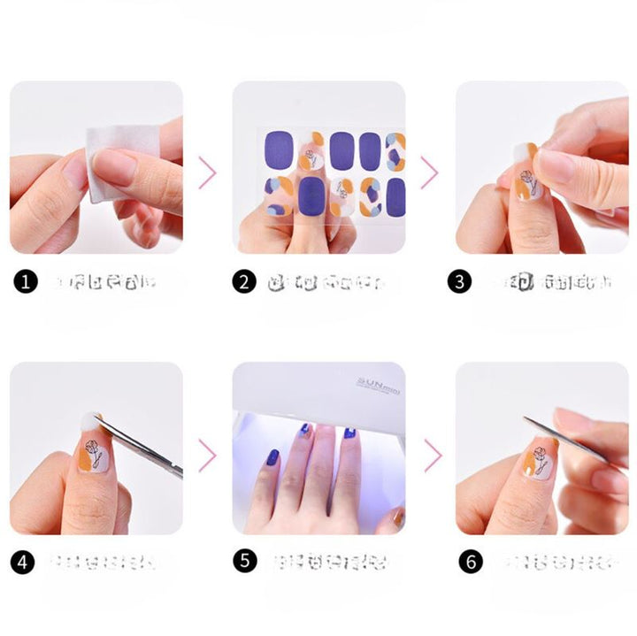 Semi Cured Gel Nail Stickers / Self - adhesive nail polish - Black Star (JK - 255) - | Fashiongirl