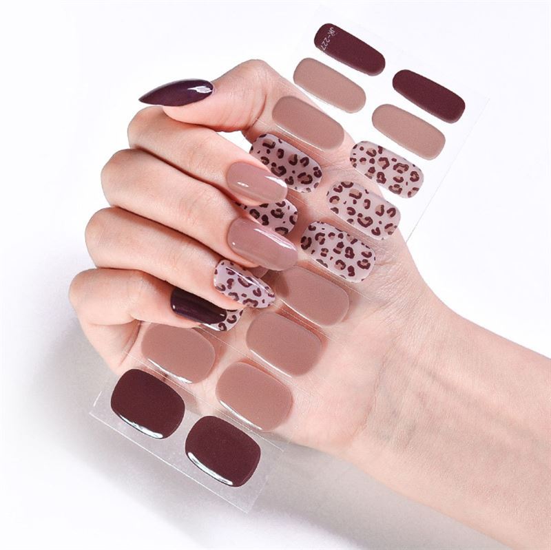 Semi Cured Gel Nail Stickers / Self - adhesive nail polish - Leopard (JK - 227) - | Fashiongirl