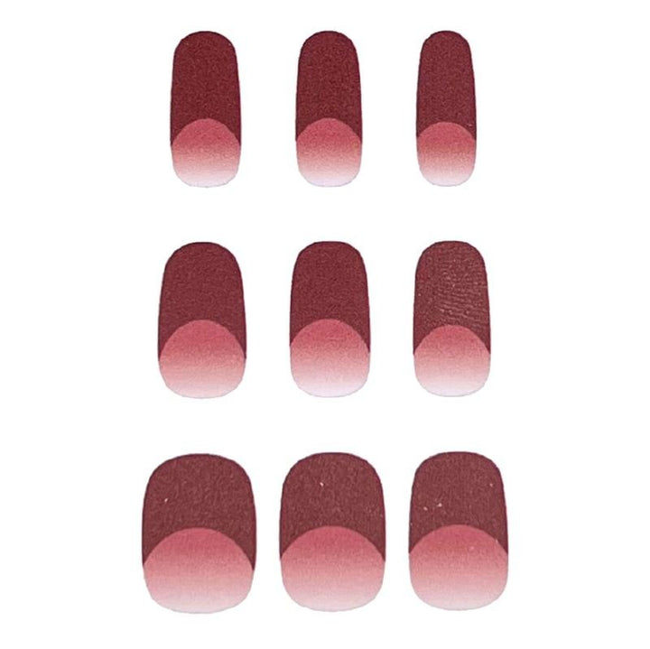 Semi Cured Gel Nail Stickers / Self - adhesive nail polish - Red French Ombre (JK - 333) - | Fashiongirl