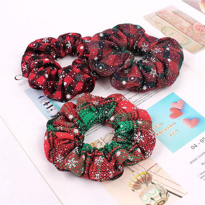 SOHO Edur Christmas Scrunchie - Black / Red - Hair Accessories