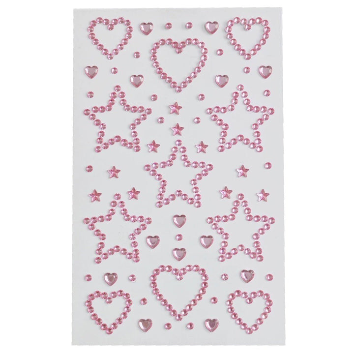 SOHO Hearts &amp; Stars Adhesive Facial Rhinestones for face, makeup, nails, body, crafts - Pink - | Fashiongirl