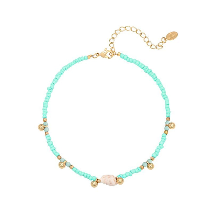 SOHO Ila Pearl Anklet - Turquoise - | Fashiongirl