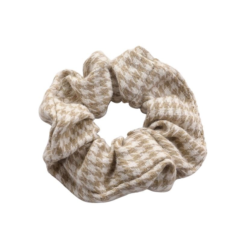 SOHO Pepita Scrunchie - Beige - Hair Accessories