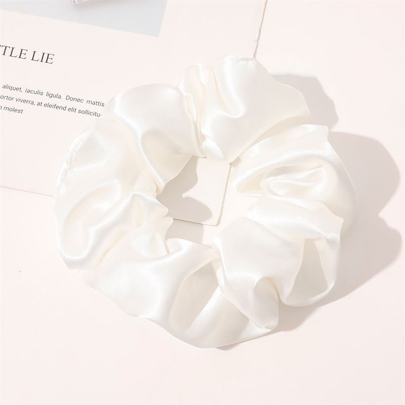 SOHO Satin Scrunchie - White - Hair Accessories