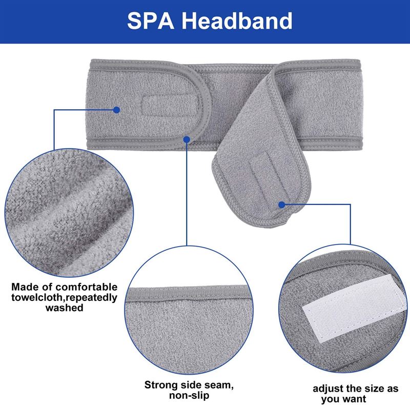 Spa Hairband with Velcro closure, grey - Hair Accessories | Fashiongirl