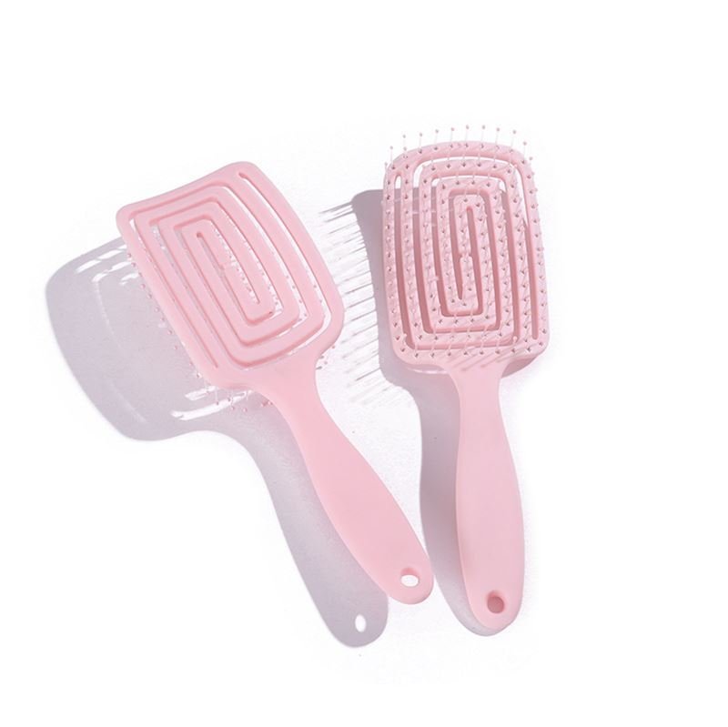 TBC Detangling Hair Brush - Wet &amp; Dry Hollow Brush - Pink - Hair Styling tool