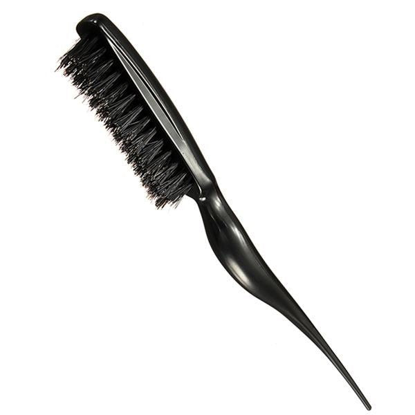 TBC Sleek Boar Hair Toupeeing Brush - Professional Precise Styling - Black - Hair Styling tool