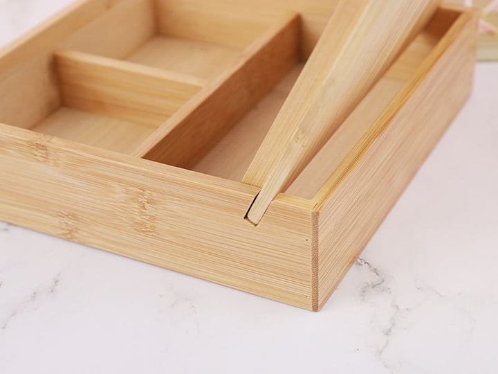 UNIQ 2 - in - 1 LED mirror jewellery box / organiser - Beautiful bamboo box for makeup and jewellery - | Fashiongirl