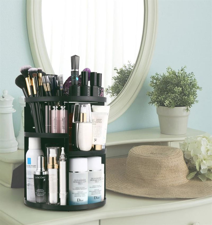UNIQ 360º Rotating Cosmetic Organiser - Black - Organiser