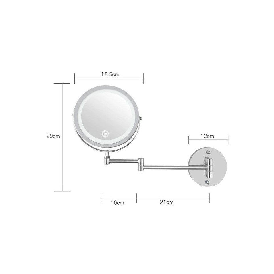 UNIQ LED wall - mounted LED cosmetic mirror with articulated arm 5x magnification - | Fashiongirl