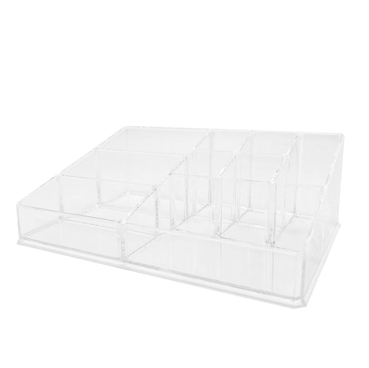 The UNIQ Make Up Acrylic Organiser - SF-1611D (U304) by UNIQ features multiple compartments of various sizes, ideal for neatly storing cosmetics, office supplies, accessories, or jewellery.