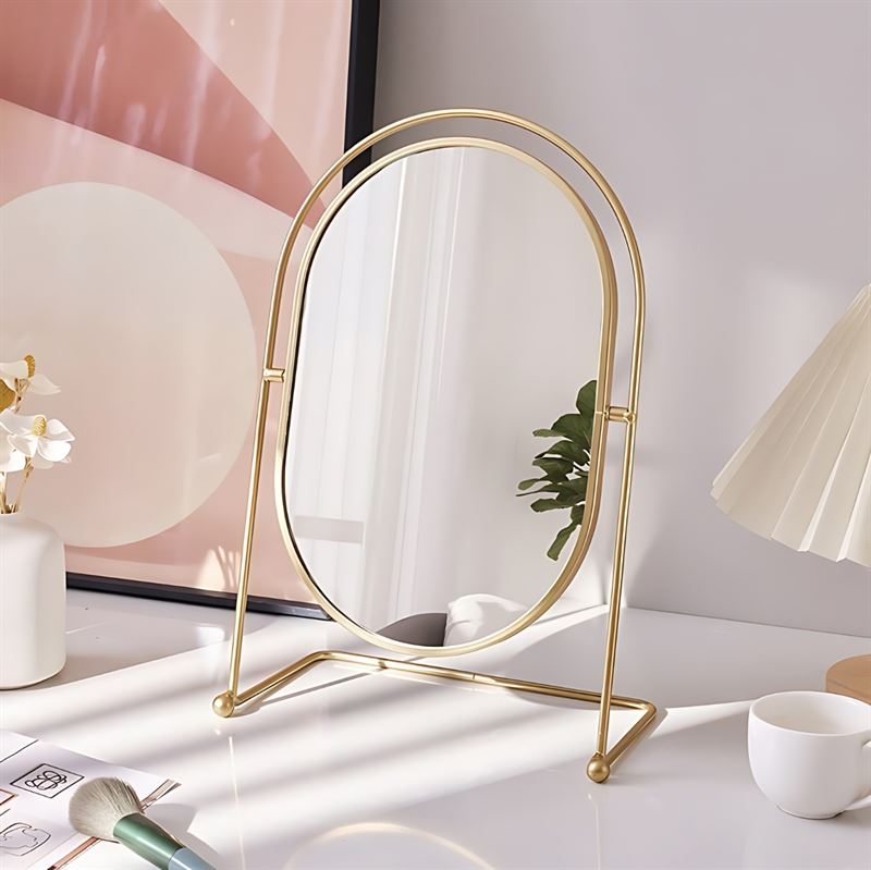 UNIQ Oval Lux Table Mirror - Gold - | Fashiongirl