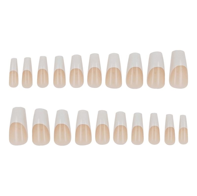 UNIQ Press On Nails with Glue - French Tips - | Fashiongirl