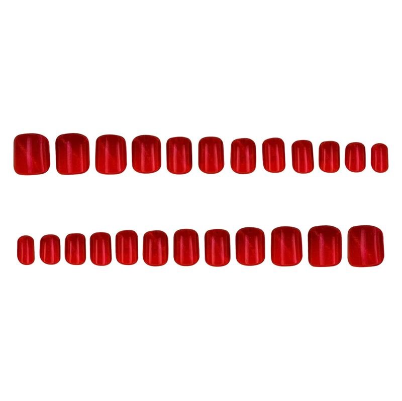 UNIQ Press On Nails with Glue - Red Cat Eye - | Fashiongirl