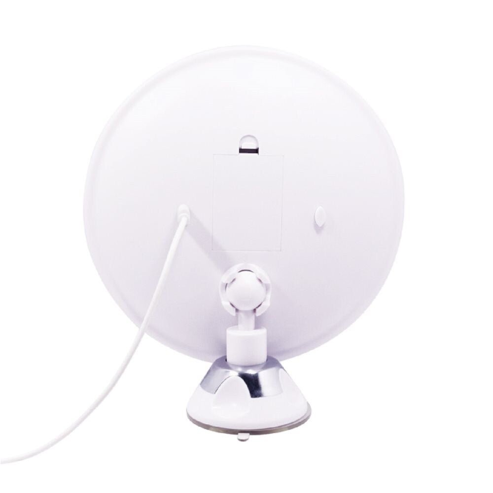 UNIQ Round Mirror with LED Light and Suction Cup x10 Magnifying Mirror - White - | Fashiongirl