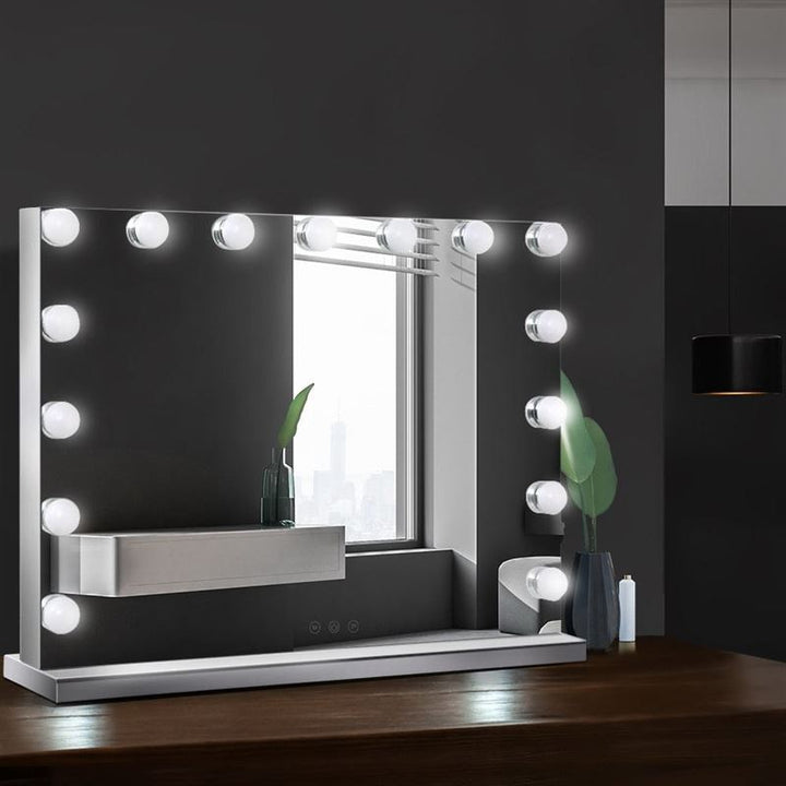 UNIQ XL Luxury Hollywood Vanity Mirror with 15 LED Lights and Touch Function – White - Mirror