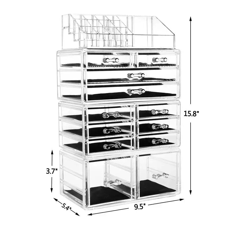 UNIQ XXL Organiser with 12 drawers and 16 compartments - Transparent - Organiser