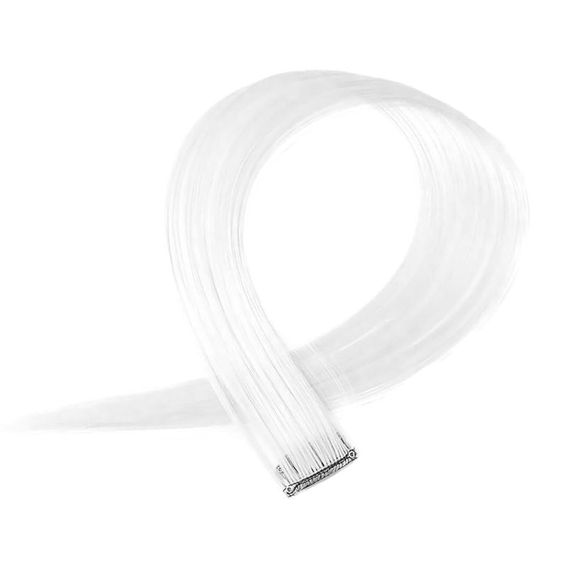 White, 50 cm - Crazy Colour Clip On - | Fashiongirl