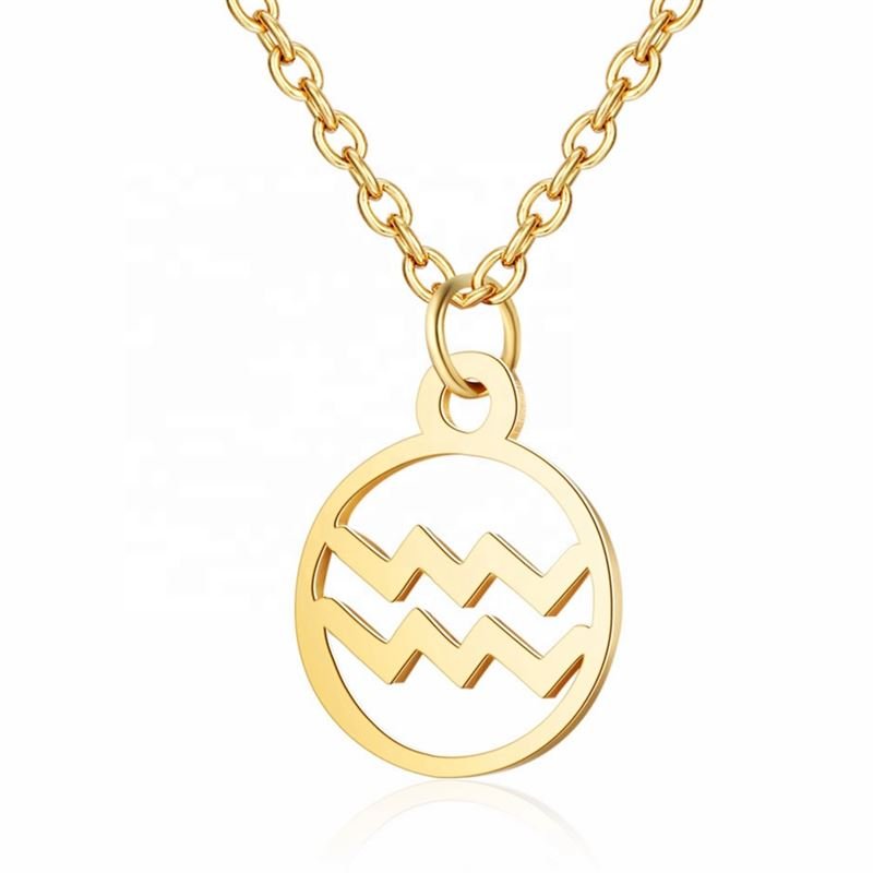 Zodiac necklace: Aquarius - Zodiac, Gold - | Fashiongirl